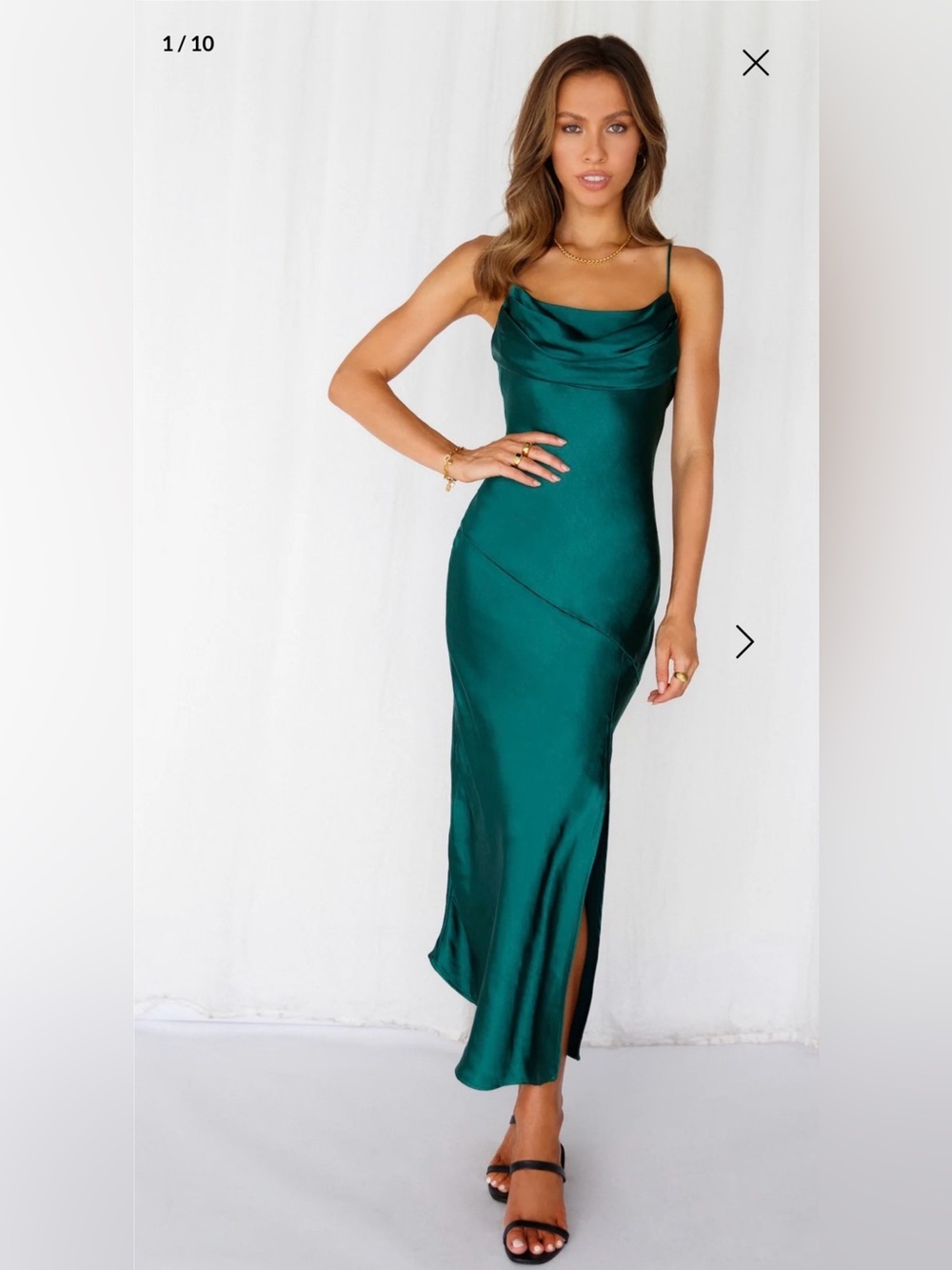 Hello Molly Forest Green Midi Dress - Picture 2 of 4